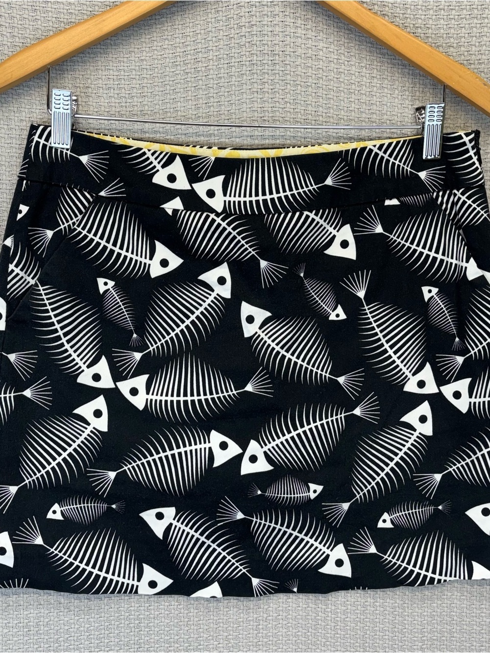 Loudmouth Golf Black Fishbone Skort Women's Size 6 Fun Retro Short Outdoor